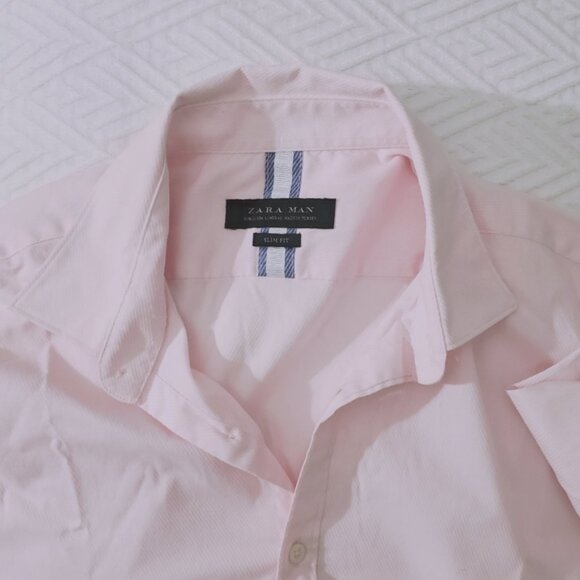 Zara Man Pale Pink Dress Shirt- L (Slim Fit) - Picture 5 of 16